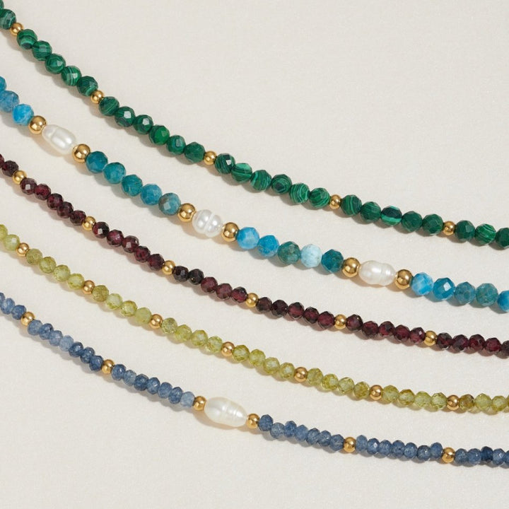 Turquoise Blue & Pearl Bead Bracelet